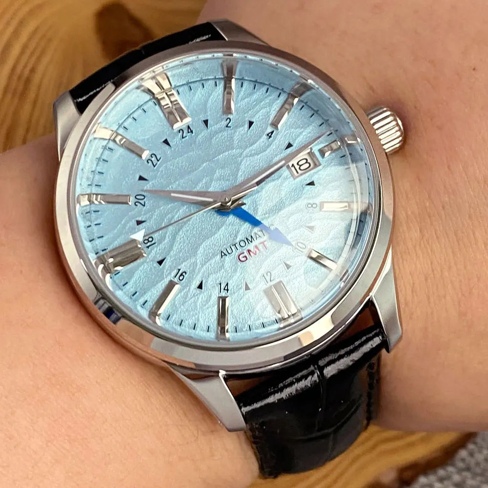 Tandorio 200M Water Resistant Dive NH34 GMT Cream Black Dial Automatic Watch Men Sapphire Polished Case Glass Back Montre hommes