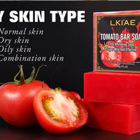 AILKE Organic Tomato Soap Bar, Lightening Skin, Deeply Clean, Exfoliate, Remove Dark Spots, Moisturizing, For Face and Body
