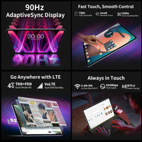 Teclast T60 Plus Tablet 12" 90Hz 2K Display Android 14 MTK G88 Octa-Core Max 16GB RAM 128GB ROM Widevine L1 4G LTE GPS 8000mAh