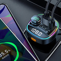 Bluetooth 5.0 FM Transmitter Handsfree Car Radio Modulator MP3 Player With 22.5W USB Super Quick Charge Adapter for Car