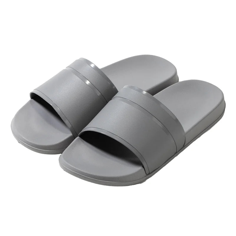 2024 New Summer Men's Solid Home Slides Casual Non Slip Open Toe Slides For Indoor Walking And Bathroom Shower