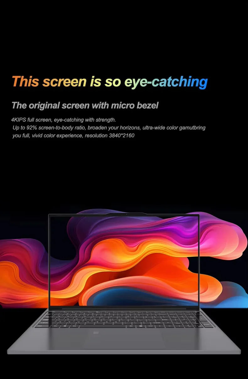 15.6" Ultra Slim Intel Core i7 6500U Laptop Computer Windows 11 16GB DDR4 1TB SSD Notebook PC Fingerprint Unlock Gaming Laptops