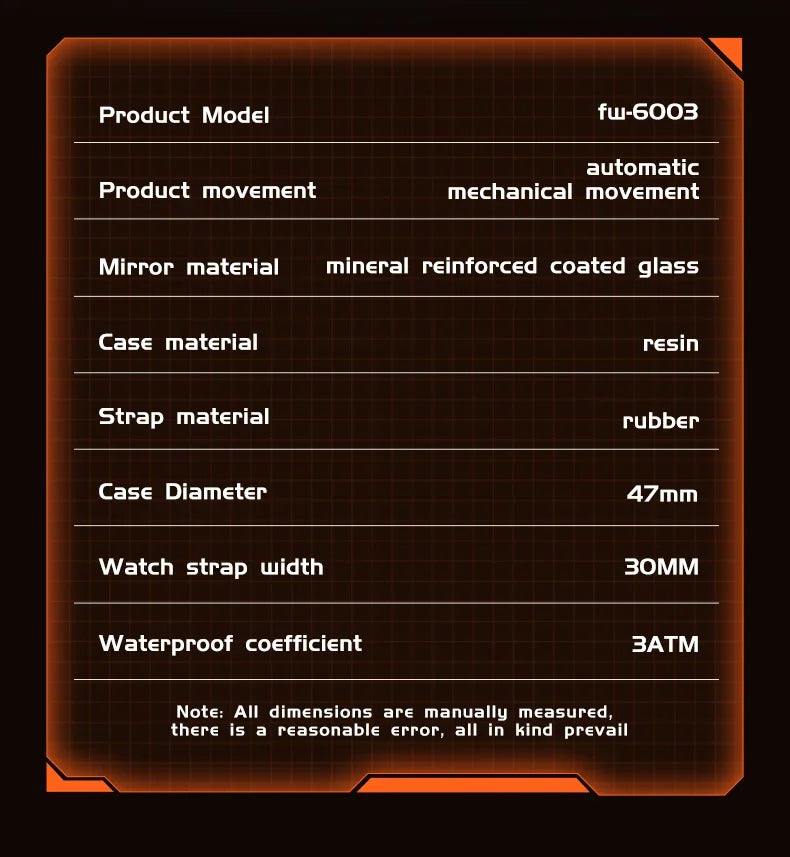 Mark Fairwhale 6014 Brand Rubber Strap Waterproof Luminous Men's Automatic Mechanical Watch Barrel Shape Watches for Men