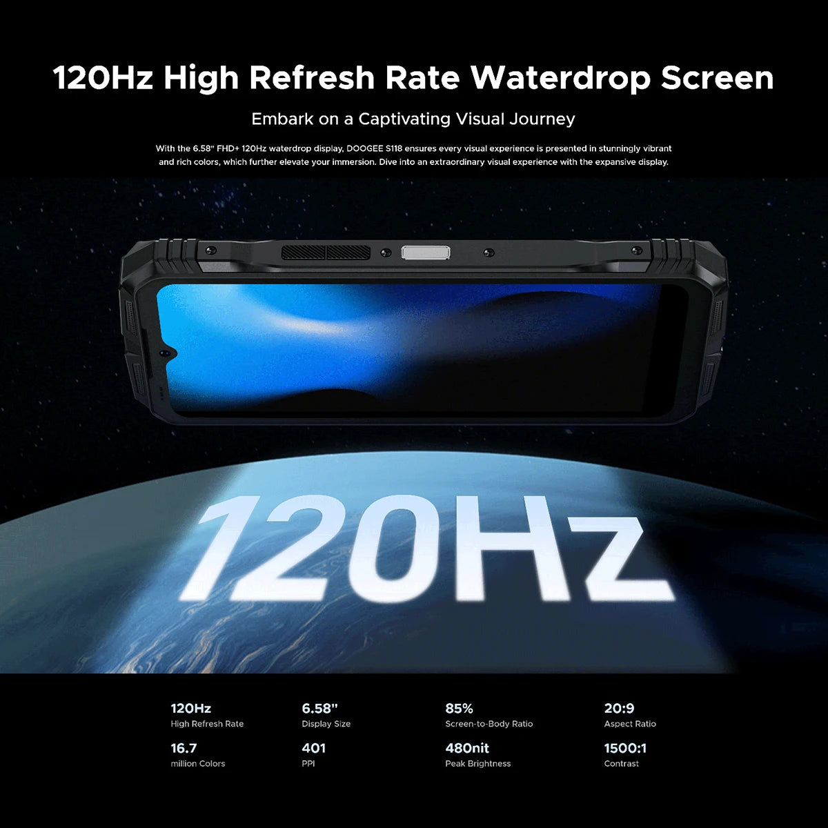 [World Premiere] DOOGEE S118 Rugged Smartphone 20GB(8GB+12GB Extended)  512GB 6.58" FHD+ Screen 50MP Camera Android 14 Cellphone