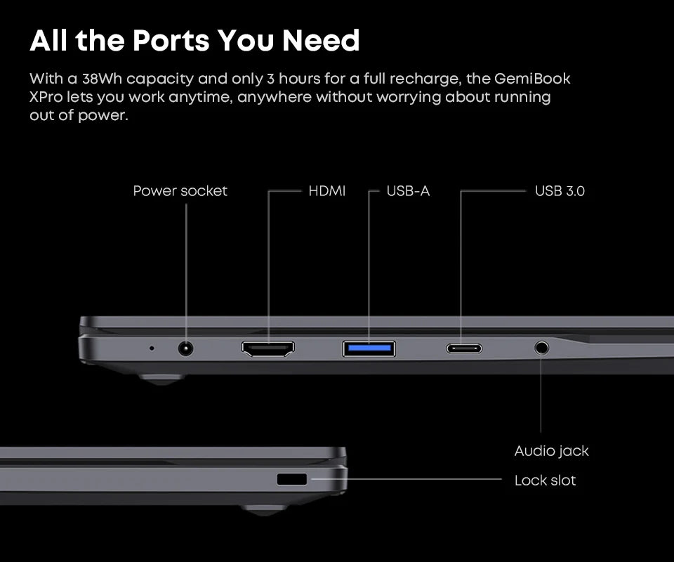CHUWI 14.1-inch GemiBook XPro Laptop Intel N100/N150 Graphics 600 GPU Screen 8GB RAM 256GB SSD With Cooling Fan Windows 11
