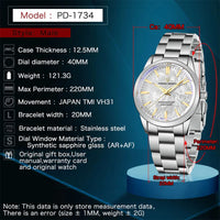 PAGANI DESIGN 40MM Men Quartz Watches TMI VH31 Luxury Business Top Sapphire 316L Stainless Steel 100M Waterproof Watch For Men
