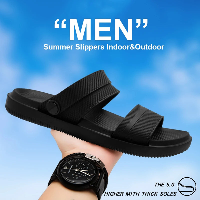 Summer Men's Slippers Flat Bottom Sandals Driving Shoes Indoor Outdoor Beach Slippers Casual EVA Sport Sneakers Size40-45