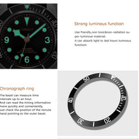 Custom Logo Diy NH35 Movement 1612 Luxury 41mm Biwan Business Men Watches Automatic Mechanical Date Diving Waterproof Glow Watch