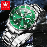 OLEVS 5885 Top Brand Classic Men's Quartz Watch Luminous Hands Calendar Display Stainless Steel Strap Waterproof Men's Watch