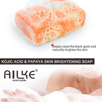AILKE Skin Whitening Handmade Soap -Organic Papaya Soap For Black Spots, Clean Stains, Improves Dull Skin, Face & Body & Hands