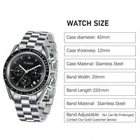 PLADEN New Arrival Luxury Watch For Men Fashion Stainless Steel Chronograph Quartz Wristwatch Business Sport Waterproof Watches