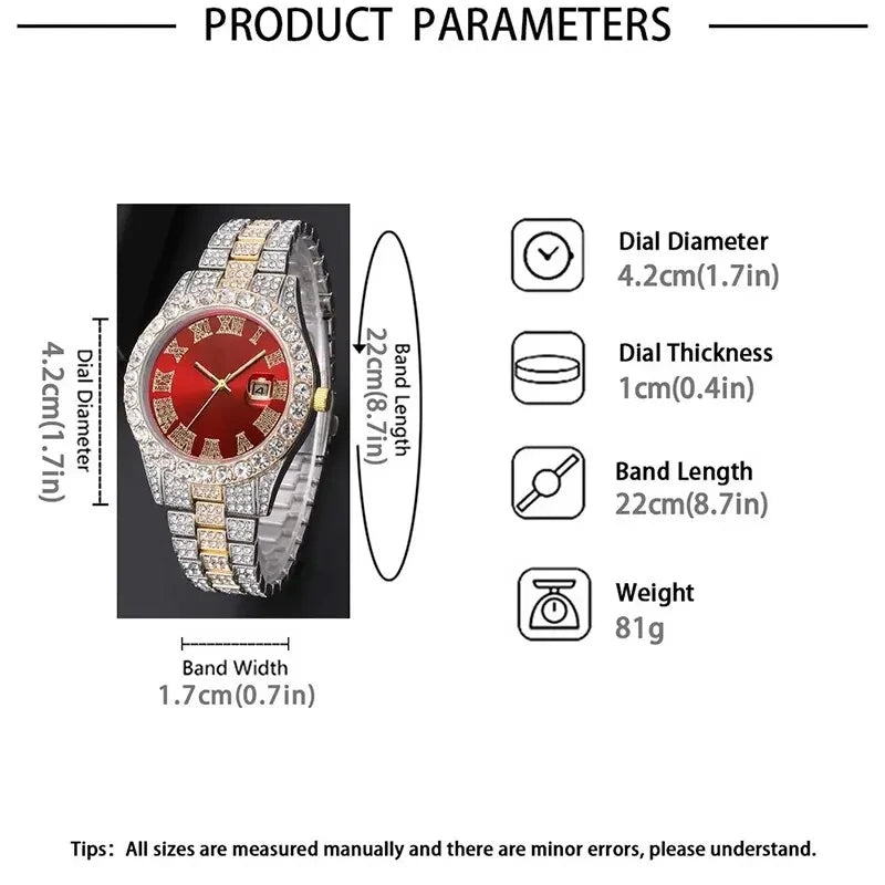 Fashion Diamond Men Women Watches Gold Watch Ladies Wrist Watch Luxury Rhinestone Unisex Bracelet Watches Female Clock Relogio