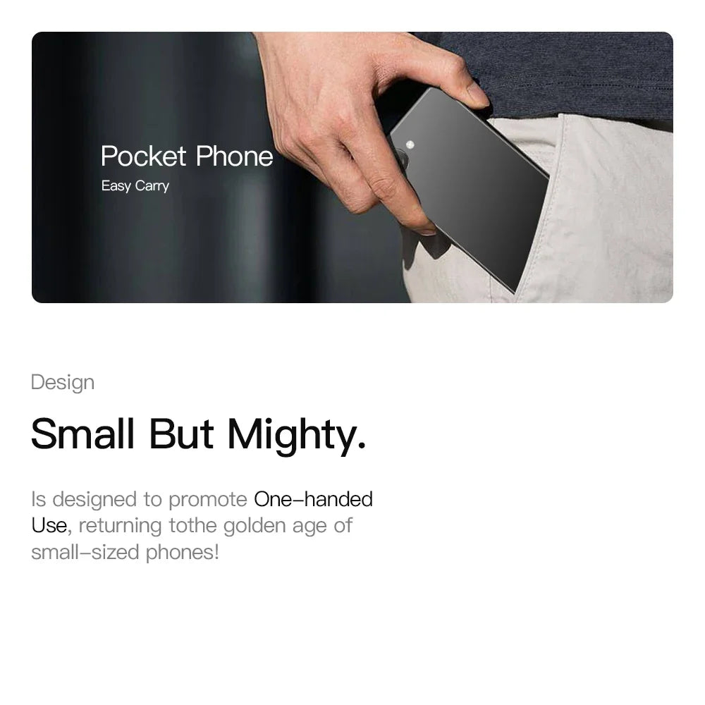 UNIWA Phonemax Q9 Mini Unisoc T606 4G Smartphone 4 Inch QHD 4GB RAM 64GB ROM Mobile Phone Android 14 2000mAh Small Phone Face ID