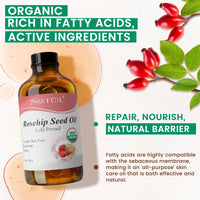 PHATOIL 118ML Rosehip Seed Oil For Moisturizing Skin & Nails Organic Cold Pressed Jojoba Oil Pure Natural Carrier Oils