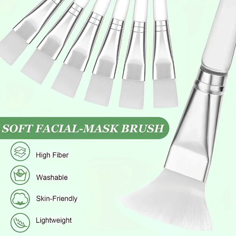 12/6/2pcs Facial Mask Brushes Set Face-Mask Applicator Soft Facial Application Brush with Clear Plastic Handle for Skin Care