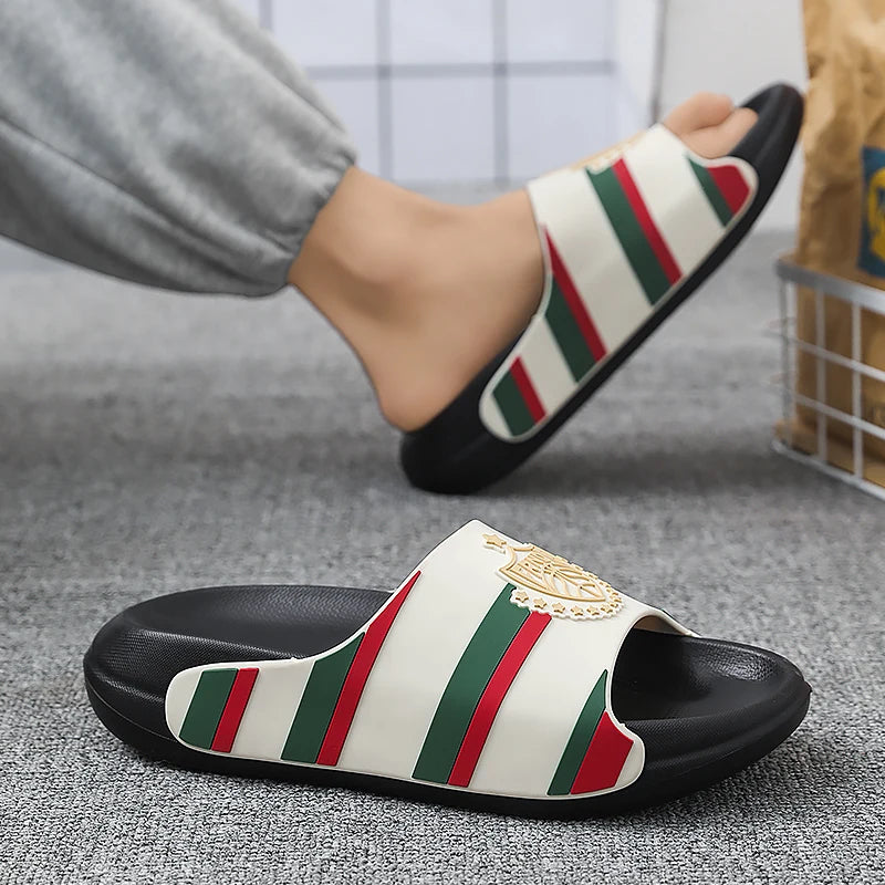 YRZL Men's Slippers Lightweight Non Slip EVA Slides Big Size Summer Beach Shoes Comfortable Fashion Thick Sole Sandals for Men