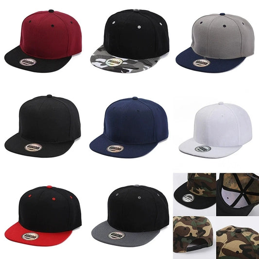 Color-Blocked Flat-Brim Baseball Cap Versatile  Sunshade and Sun Protection Hat Outdoor Fashion Unisex Street Hip-Hop Hat