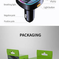 Bluetooth 5.0 FM Transmitter Handsfree Car Radio Modulator MP3 Player With 22.5W USB Super Quick Charge Adapter for Car