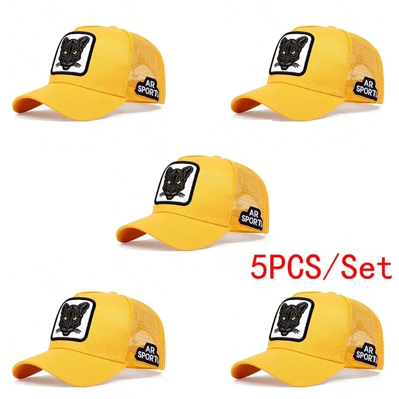 Unisex PANTHER Embroidery Baseball Net Caps Spring and Summer Outdoor Adjustable Casual Hats Sunscreen Hat