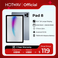 [Clearance Sale] HOTWAV Pad 8 Tablet 10.4'' 2K Large Display 7.7mm Pad 8GB 256GB 7500mAh Massive Battery Android 13 Tablet PC