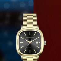 Japanese Movement Square Fashion Stainless Steel Strap Original Business Style Silver Black Waterproof 3Bar Quartz Watch for Men