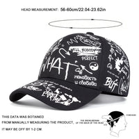 Unisex What Gossip Graffiti Print Baseball Caps Spring Autumn Outdoor Adjustable Casual Hats Sunscreen Hat