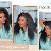 13x4 Transparent Lace Front Brazilian Human Hair Wig Sale Kinky Straight 180% Lace Frontal Yaki Human Hair Wigs Short Lace Wig