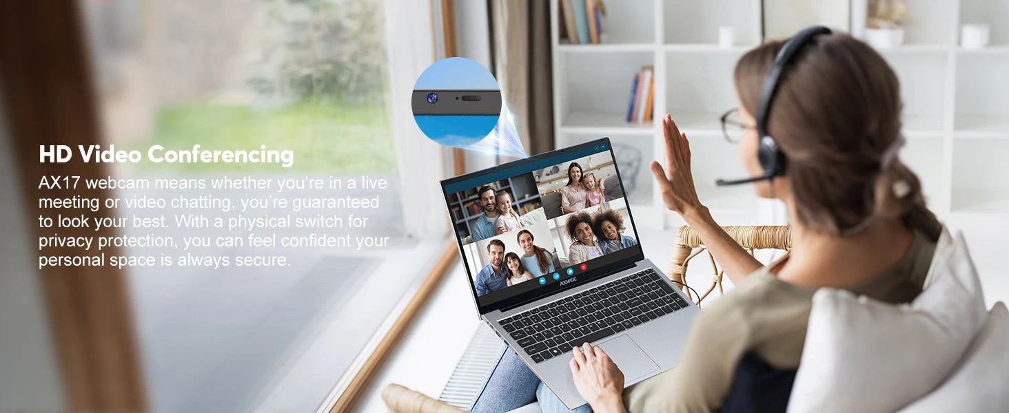 ACEMAGIC 17.3inch Laptop with High Performance Quad Core-12th Alder Lake N97 Laptop Computer Spacious Storage 16GB RAM 512GB ROM