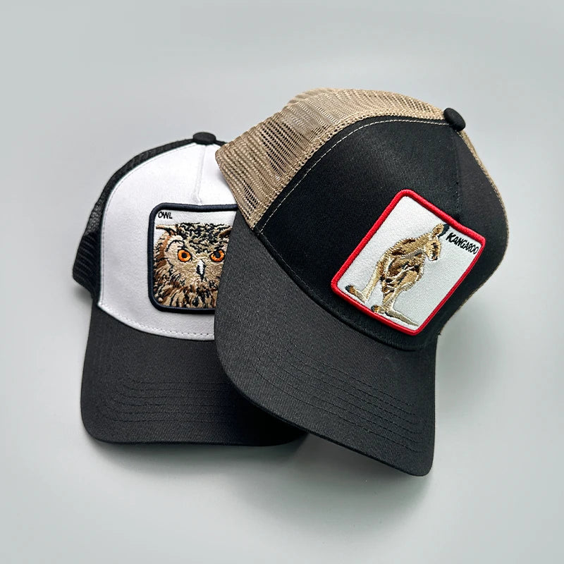 Animal Embroidery Color Block Cartoon Baseball Hats New Men Women Mesh Sunshade Casual Breathable Fashion Versatile Trucker Caps