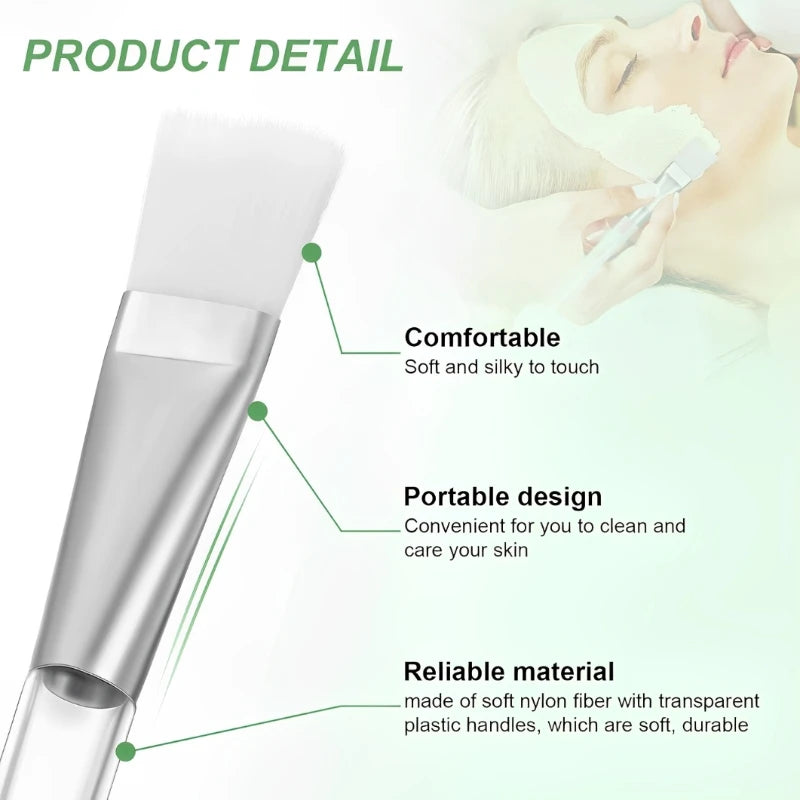 12/6/2pcs Facial Mask Brushes Set Face-Mask Applicator Soft Facial Application Brush with Clear Plastic Handle for Skin Care