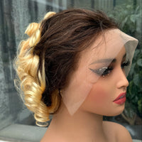 613# Pixie Cut Wigs Human Hair Loose Wave Curly Wig 13x4 Lace Front Human Hair Wig  260% Density 8Inch for Black Women