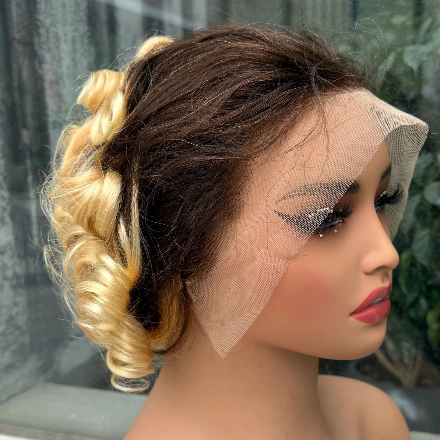 613# Pixie Cut Wigs Human Hair Loose Wave Curly Wig 13x4 Lace Front Human Hair Wig  260% Density 8Inch for Black Women