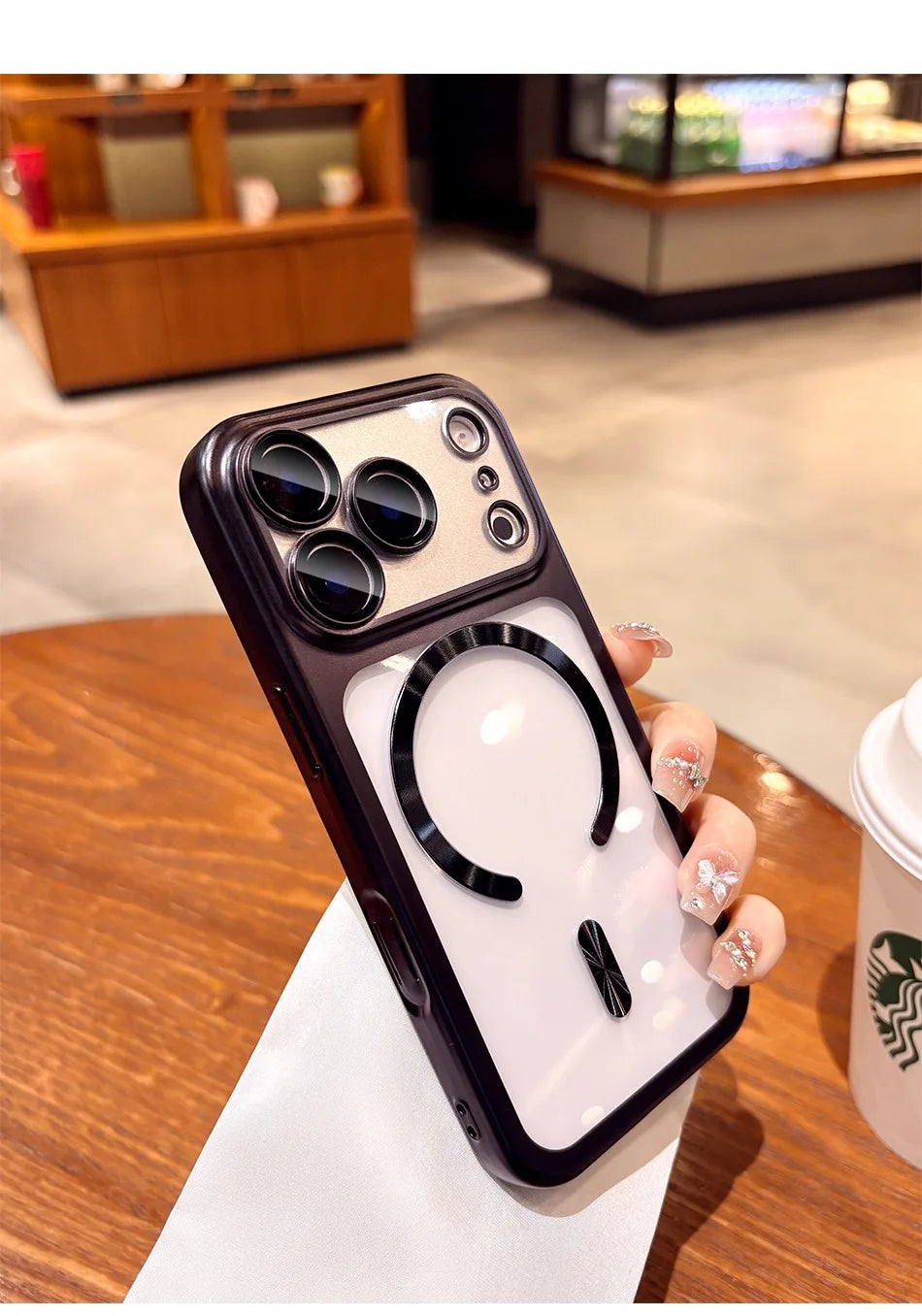 17ProMax Cases Original Soft Magsafe Case for iPhone 17 Pro Max iPhone17 ProMax Transparent Lens Film Wireless Charging Cover