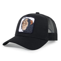 Men's Cartoon Animal Embroidered Baseball Caps Male Snapback Mesh Hats Hip Hop Caps for Men Female Outdoor Mesh Sun Hat