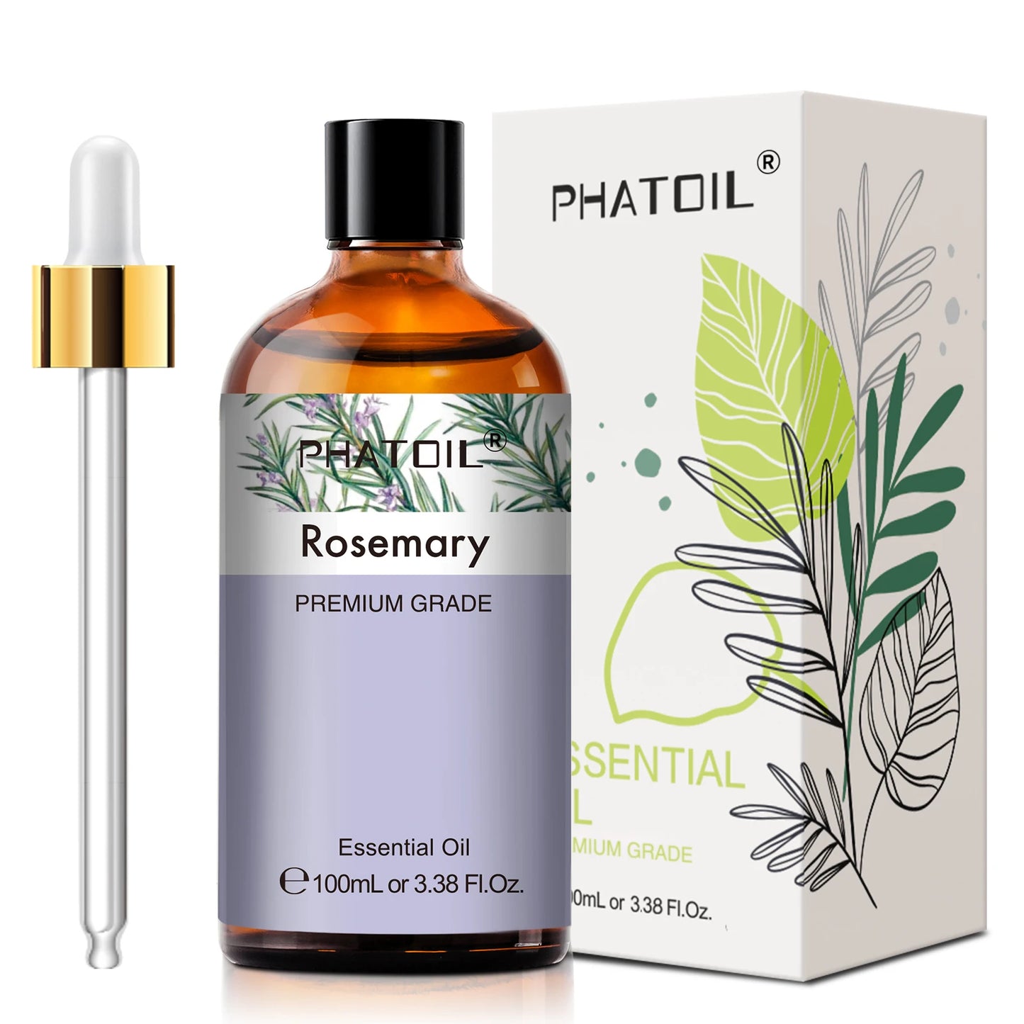 PHATOIL 100ml Natural Essential Oil For Skin Aromatherapy Lemongrass Eucalyptus Lavender  Peppermint Fragrance Essential Oils