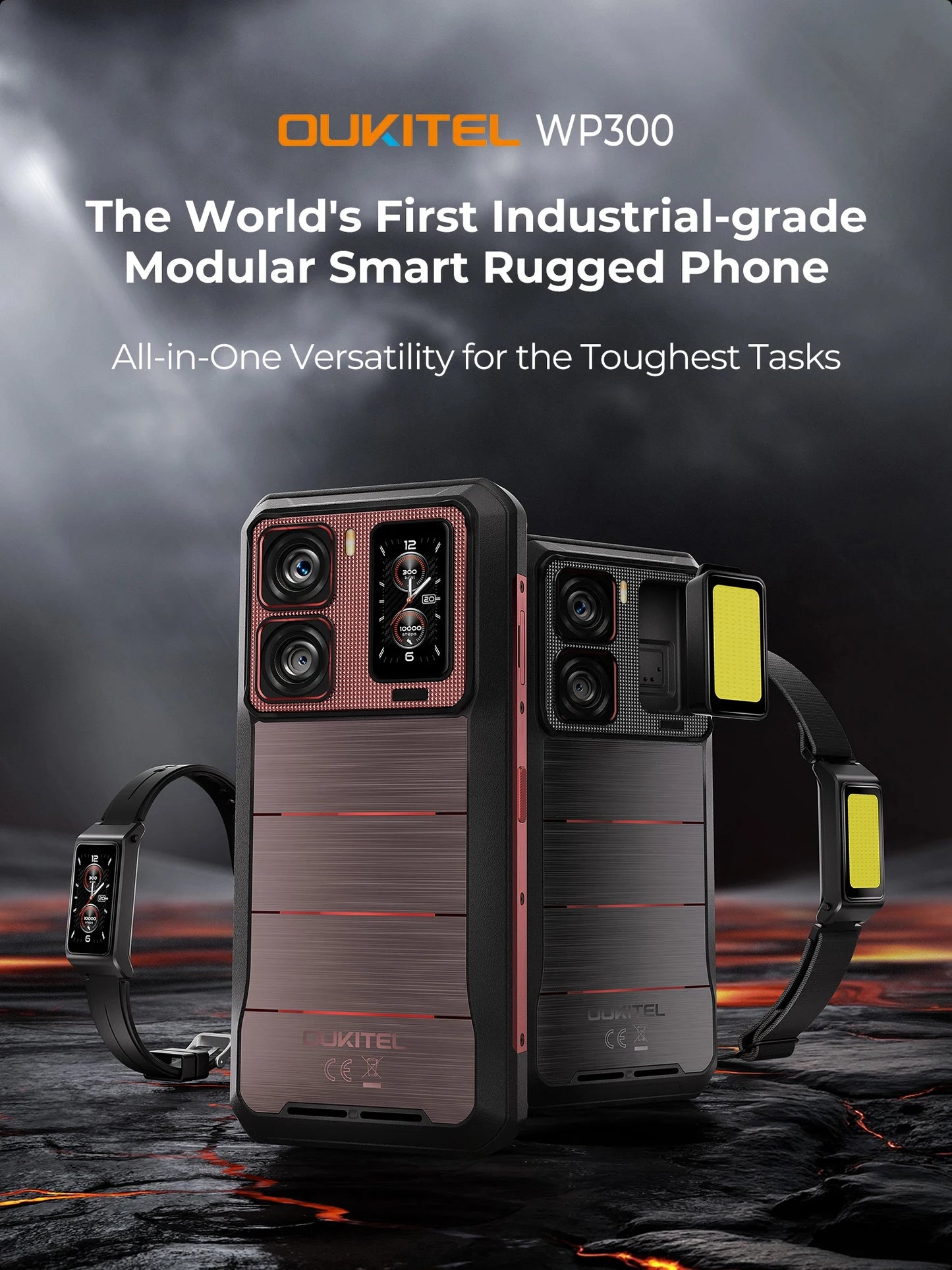 2025 NEW Oukitel WP300 Rugged Phone 6.78" FHD 120Hz Telephone Portable 36GB (12+24) GB+512GB 16000mAh Smartphone 5G Android 15