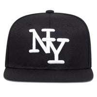 1PC Adjustable Snapback Caps For Men And Women, NY Embroidered Flat Hip Hop Sun Protection Casual Headwear For Travel Holidays
