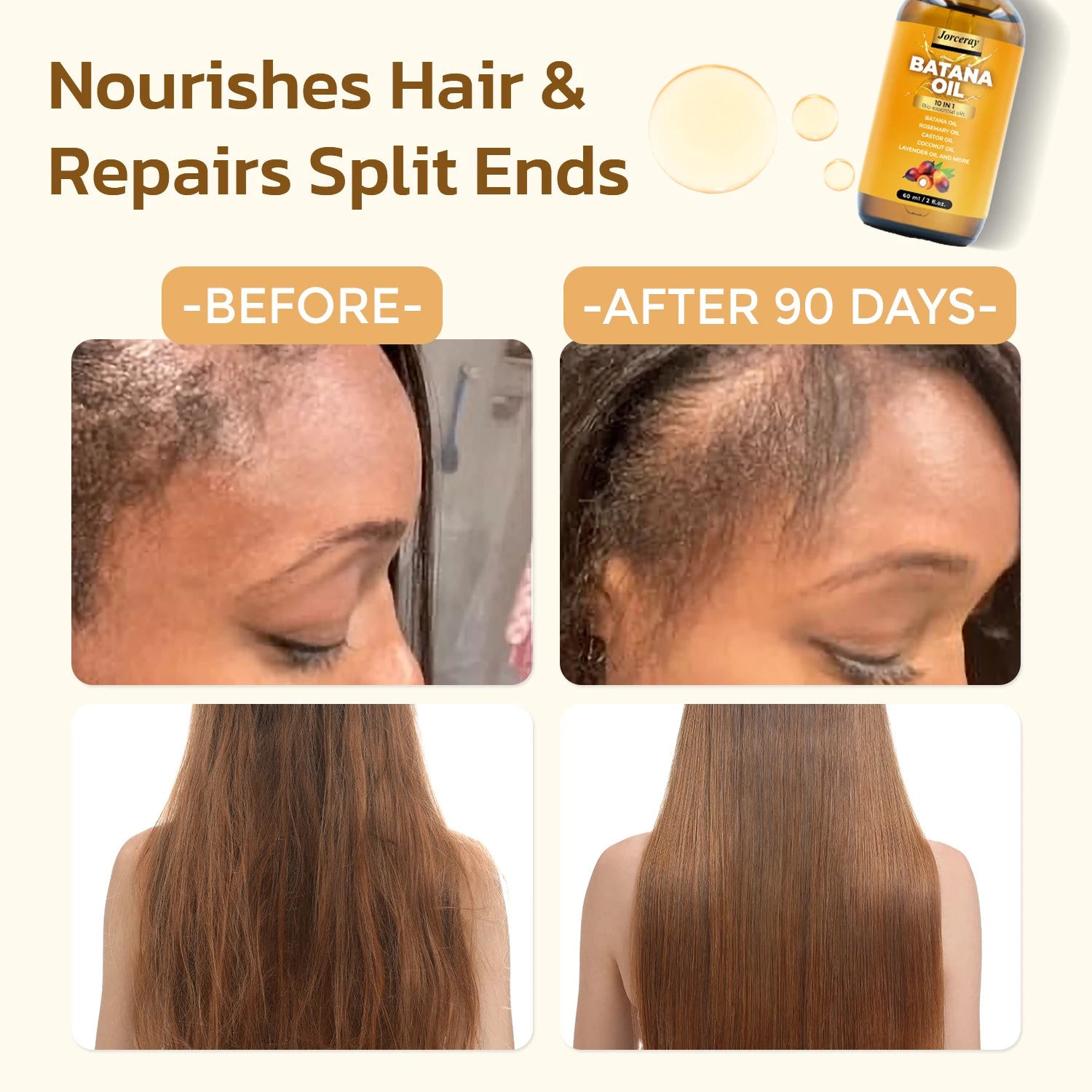 Jorceray Batana Oil for Hair Growth Dr Sebi Organic Raw Batana Oil from Honduras 100% Pure & Natural for Thicker & Stronger Hair