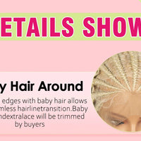 20inch Synthetic Cornrow Braided Wigs Half Braids Half Bohemian Wig 613# for Black Women Knotless Fashion Wig Sytlish