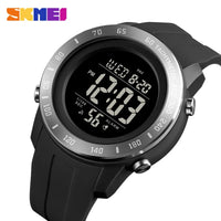SKMEI 1524  2 Time LED Digital Wristwatches Mens Waterproof Chrono Count Down Male Hour montre homme Big Dial Sport Men Watch