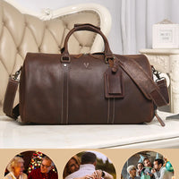 Men's Crazy Horse Leather Duffle Bag Large Capacity Travel Luggage Bag Fits 15'' Laptop & Shoes Durable Totes Bags for Business