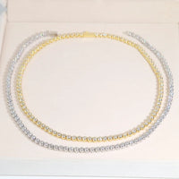 2023 Geometric Round Bezel Setted 5A Cubic Zirconia CZ Tennis Chain Necklace Choker Wedding Gift Women Jewelry