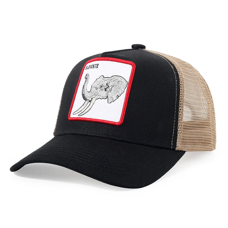 Animal Embroidery Color Block Cartoon Baseball Hats New Men Women Mesh Sunshade Casual Breathable Fashion Versatile Trucker Caps
