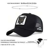 Unisex PANTHER Embroidery Baseball Net Caps Spring and Summer Outdoor Adjustable Casual Hats Sunscreen Hat