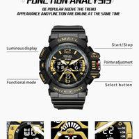 SMAEL Sport Watch for Men Waterproof Wristwatches Student Dual Display Digital Multi-function Stopwatch Clocks 8065 Male Watches