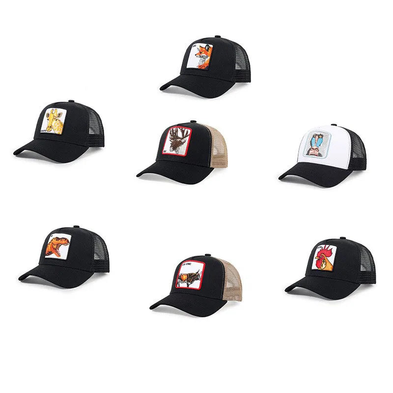 2025 New Design Animal Baseball Cap Good Quality Embroidery Fish Bird Turtle Visor Hats Sun Protection Mesh Hats