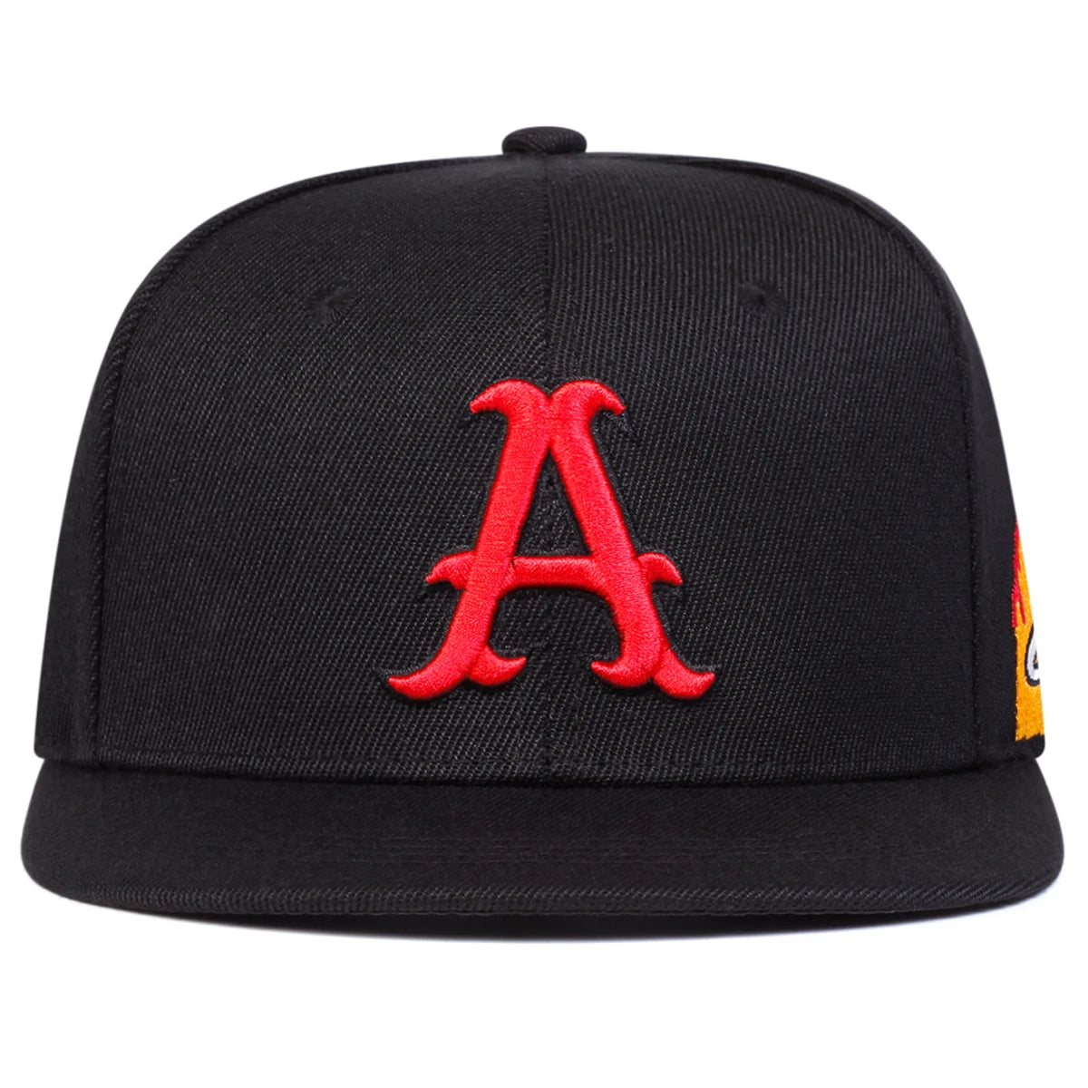 Unisex A Letter Embroidery Side Flame Hip-hop Hats Spring Autumn Adjustable Casual Snapback Baseball Caps Outdoor Sunscreen Hat
