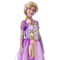 AICKER Long Blonde Rapunzel Wigs For Kids - Princess Girl Costume Cosplay Fairytale Ball Braid Wigs For Halloween Christmas Part