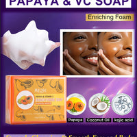 AILKE Skin Whitening Handmade Soap -Organic Papaya Soap For Black Spots, Clean Stains, Improves Dull Skin, Face & Body & Hands