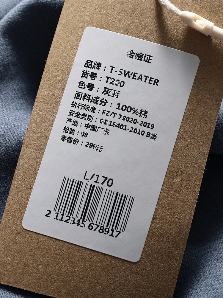 2025 Summer New American Retro Short Sleeve O-neck Solid Color T-shirt Men's Fashion 100% Cotton Washed Casual Terry Cloth Tops